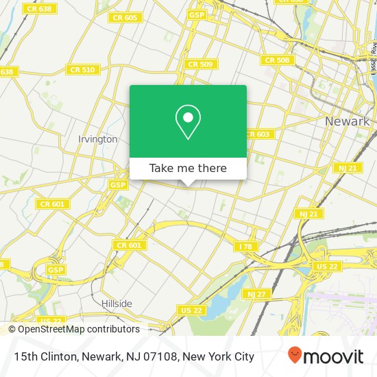 15th Clinton, Newark, NJ 07108 map