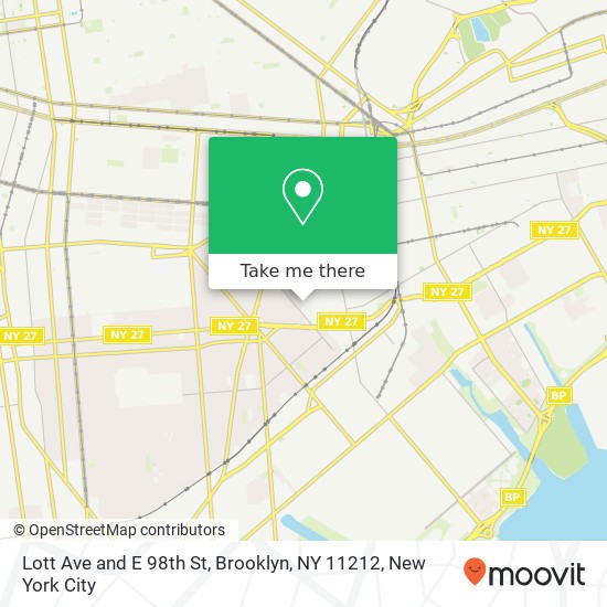 Mapa de Lott Ave and E 98th St, Brooklyn, NY 11212