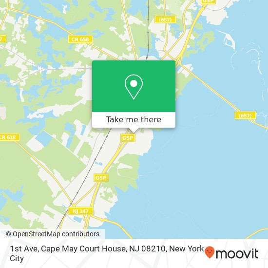 Mapa de 1st Ave, Cape May Court House, NJ 08210