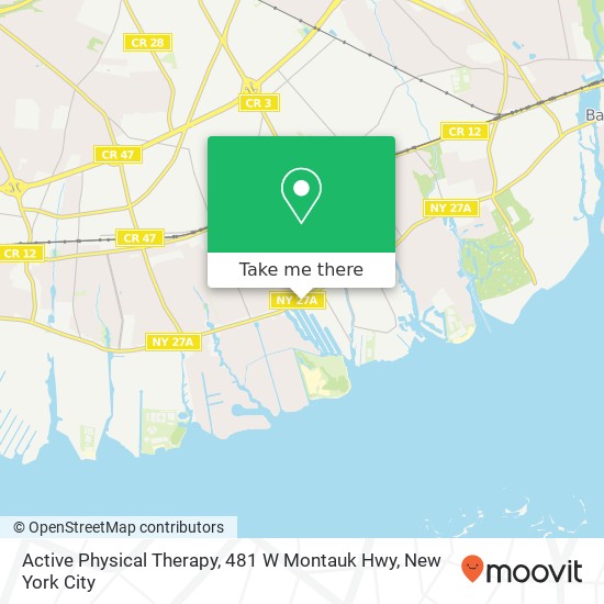 Mapa de Active Physical Therapy, 481 W Montauk Hwy