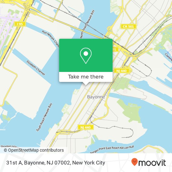 Mapa de 31st A, Bayonne, NJ 07002