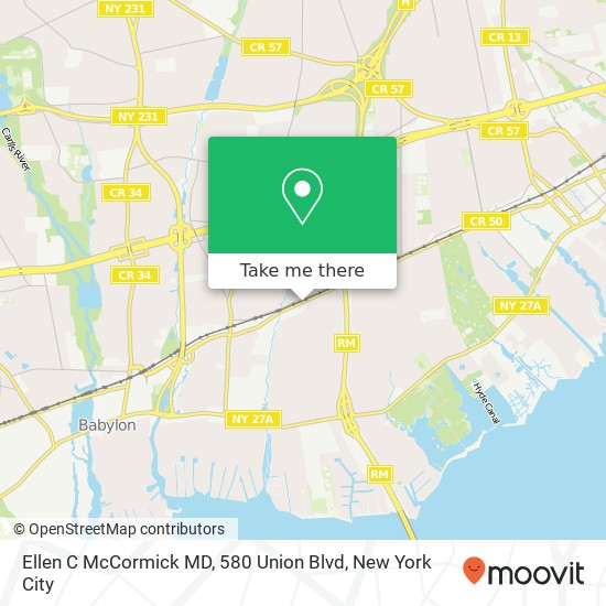 Mapa de Ellen C McCormick MD, 580 Union Blvd