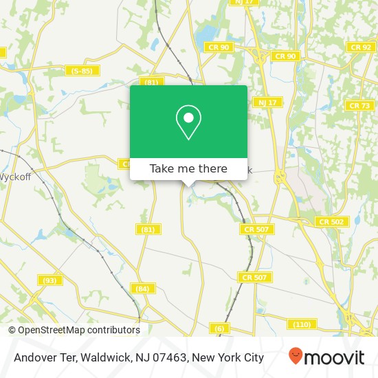Mapa de Andover Ter, Waldwick, NJ 07463