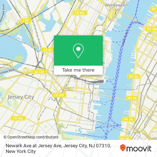 Mapa de Newark Ave at Jersey Ave, Jersey City, NJ 07310
