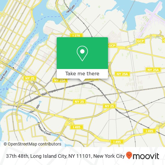 Mapa de 37th 48th, Long Island City, NY 11101
