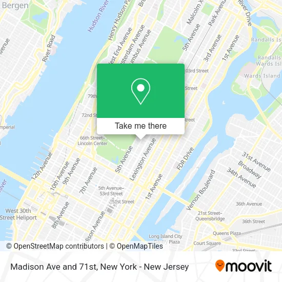 Madison Ave and 71st map
