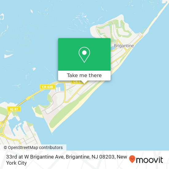 Mapa de 33rd at W Brigantine Ave, Brigantine, NJ 08203