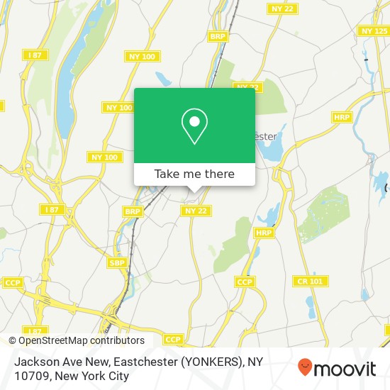 Mapa de Jackson Ave New, Eastchester (YONKERS), NY 10709