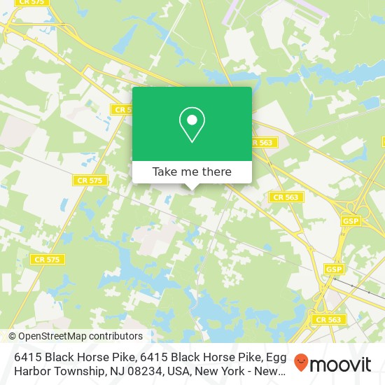 Mapa de 6415 Black Horse Pike, 6415 Black Horse Pike, Egg Harbor Township, NJ 08234, USA