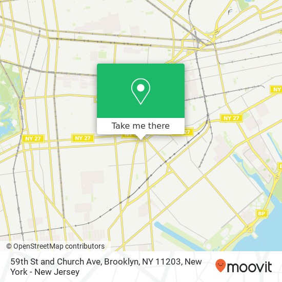 59th St and Church Ave, Brooklyn, NY 11203 map