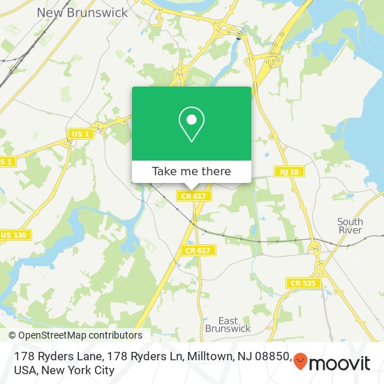 Mapa de 178 Ryders Lane, 178 Ryders Ln, Milltown, NJ 08850, USA