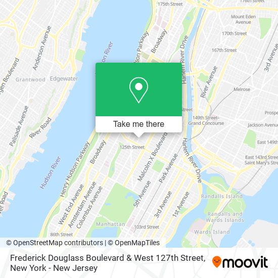 Frederick Douglass Boulevard & West 127th Street map