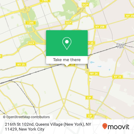 Mapa de 216th St 102nd, Queens Village (New York), NY 11429