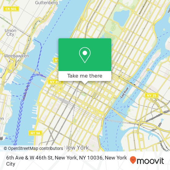 Mapa de 6th Ave & W 46th St, New York, NY 10036