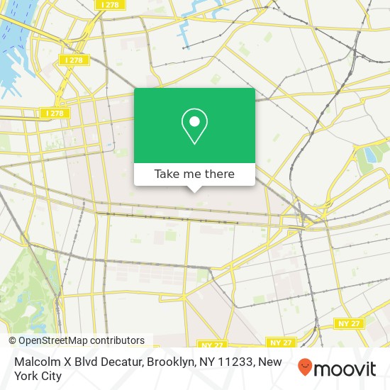 Malcolm X Blvd Decatur, Brooklyn, NY 11233 map