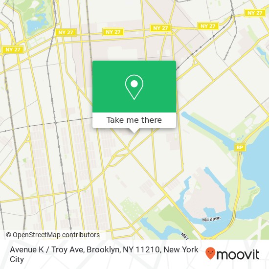 Avenue K / Troy Ave, Brooklyn, NY 11210 map