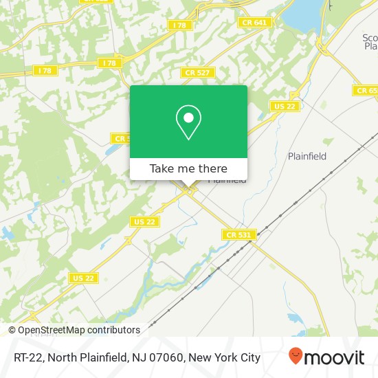 Mapa de RT-22, North Plainfield, NJ 07060