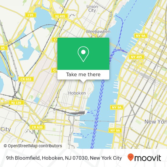 Mapa de 9th Bloomfield, Hoboken, NJ 07030