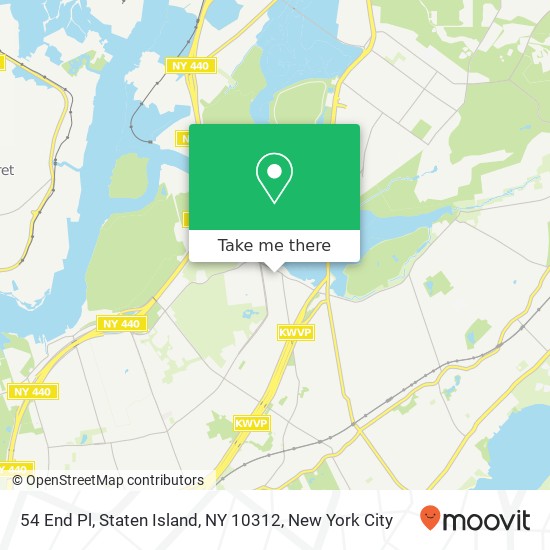 Mapa de 54 End Pl, Staten Island, NY 10312