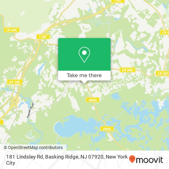 Mapa de 181 Lindsley Rd, Basking Ridge, NJ 07920