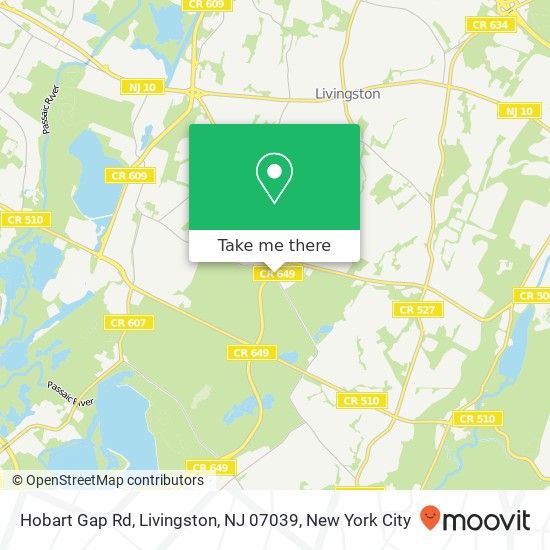 Hobart Gap Rd, Livingston, NJ 07039 map