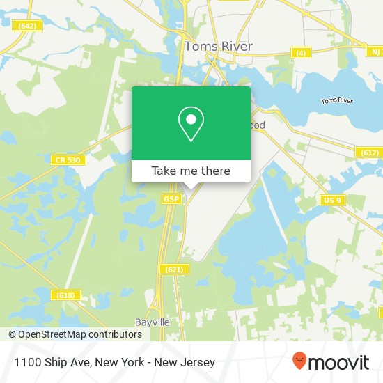 Mapa de 1100 Ship Ave, Beachwood, NJ 08722