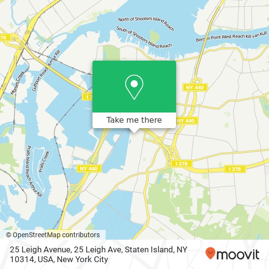 Mapa de 25 Leigh Avenue, 25 Leigh Ave, Staten Island, NY 10314, USA