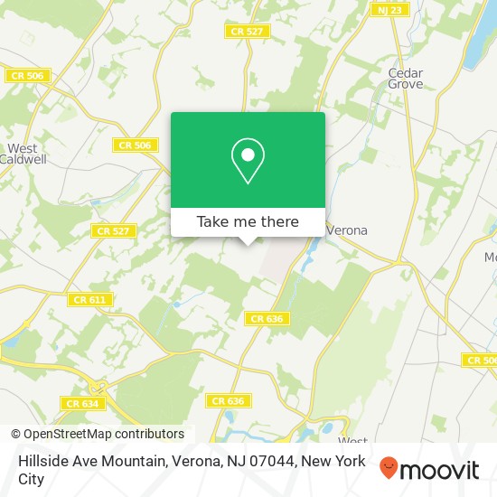 Hillside Ave Mountain, Verona, NJ 07044 map