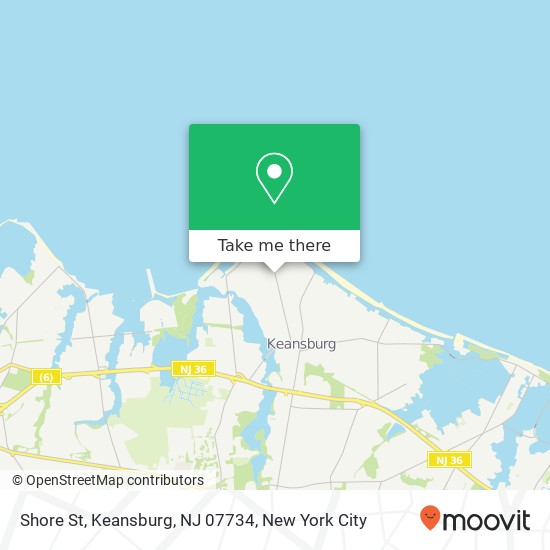 Mapa de Shore St, Keansburg, NJ 07734