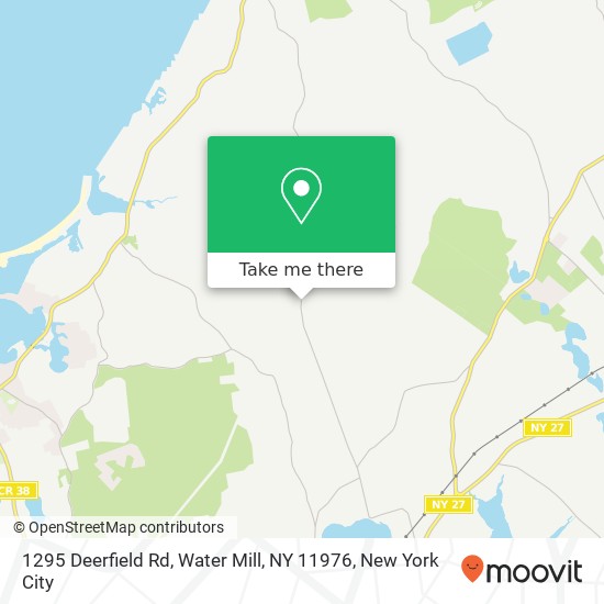 Mapa de 1295 Deerfield Rd, Water Mill, NY 11976