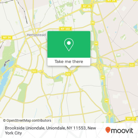 Mapa de Brookside Uniondale, Uniondale, NY 11553