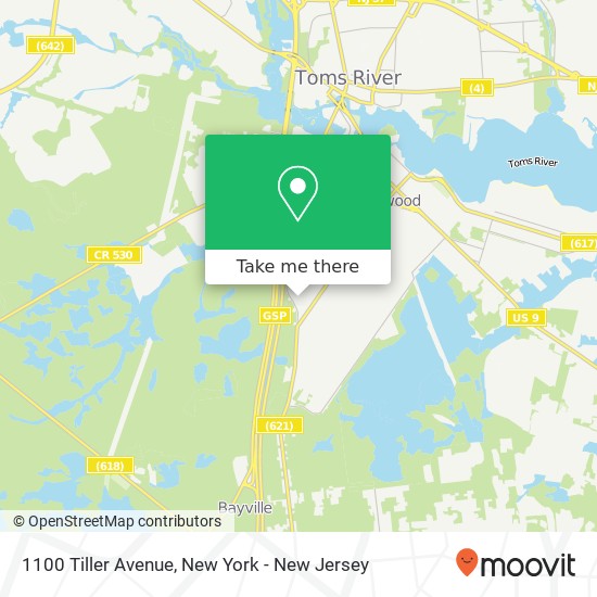 1100 Tiller Avenue, 1100 Tiller Ave, Beachwood, NJ 08722, USA map