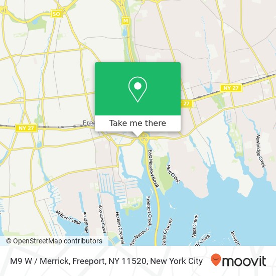 Mapa de M9 W / Merrick, Freeport, NY 11520