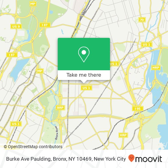 Mapa de Burke Ave Paulding, Bronx, NY 10469
