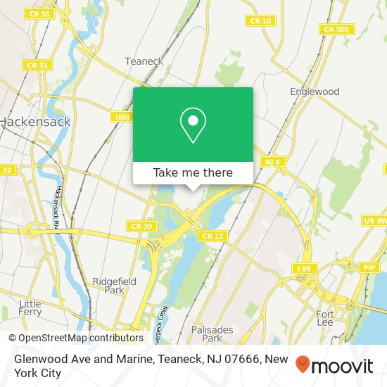 Glenwood Ave and Marine, Teaneck, NJ 07666 map