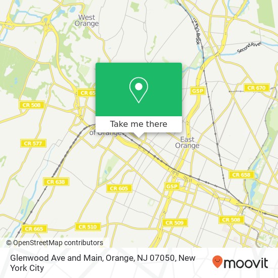 Glenwood Ave and Main, Orange, NJ 07050 map