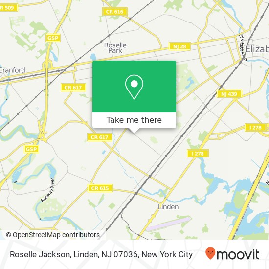 Mapa de Roselle Jackson, Linden, NJ 07036