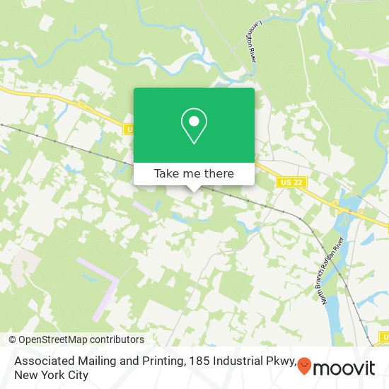 Mapa de Associated Mailing and Printing, 185 Industrial Pkwy