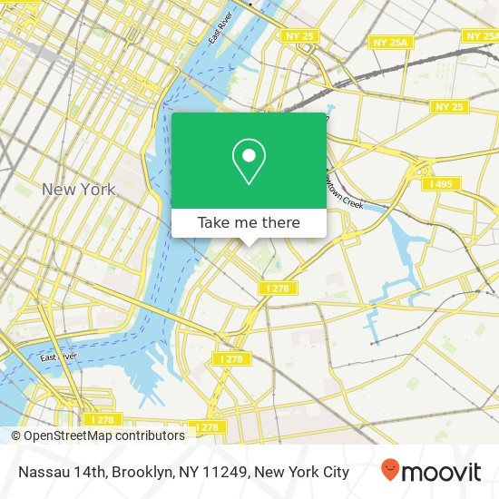 Mapa de Nassau 14th, Brooklyn, NY 11249