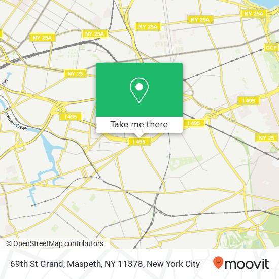 Mapa de 69th St Grand, Maspeth, NY 11378