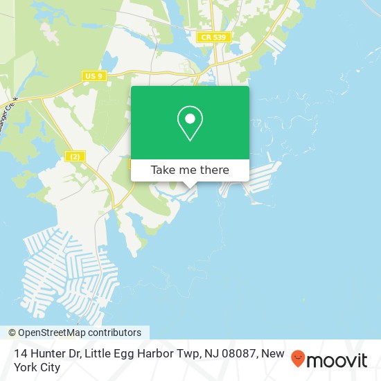 14 Hunter Dr, Little Egg Harbor Twp, NJ 08087 map