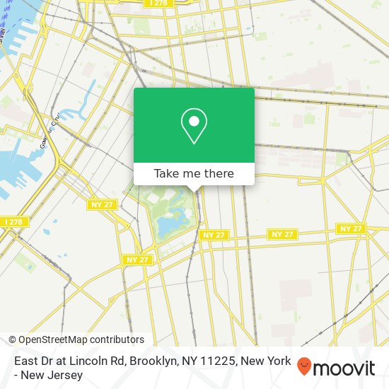 Mapa de East Dr at Lincoln Rd, Brooklyn, NY 11225