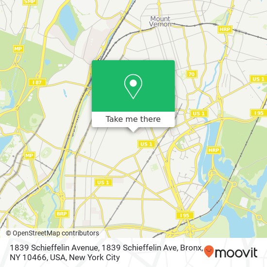 1839 Schieffelin Avenue, 1839 Schieffelin Ave, Bronx, NY 10466, USA map
