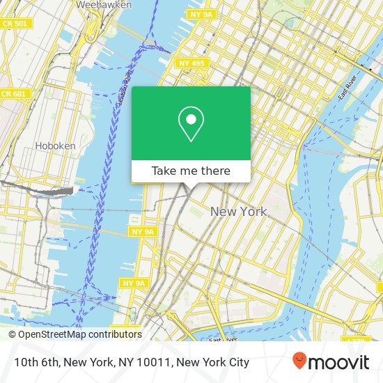 Mapa de 10th 6th, New York, NY 10011