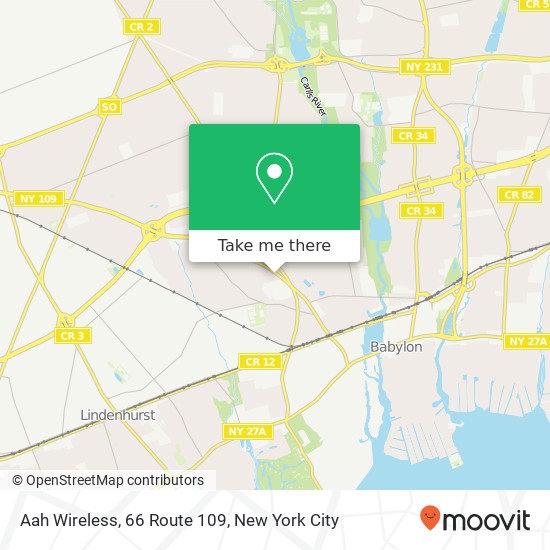 Mapa de Aah Wireless, 66 Route 109