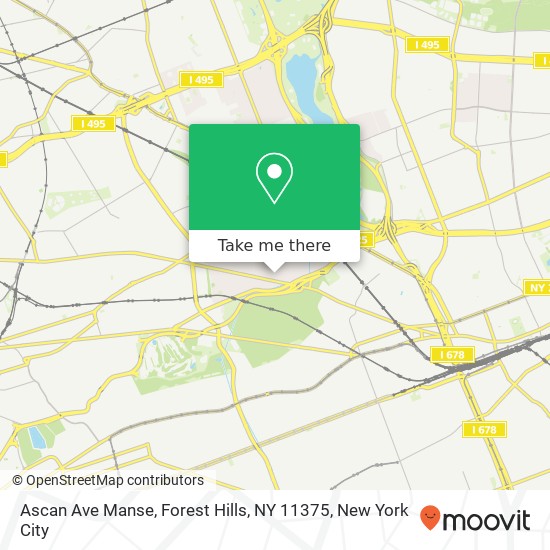 Mapa de Ascan Ave Manse, Forest Hills, NY 11375