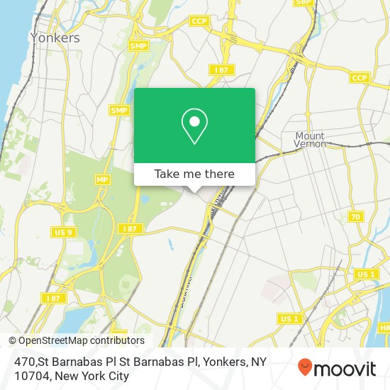 Mapa de 470,St Barnabas Pl St Barnabas Pl, Yonkers, NY 10704