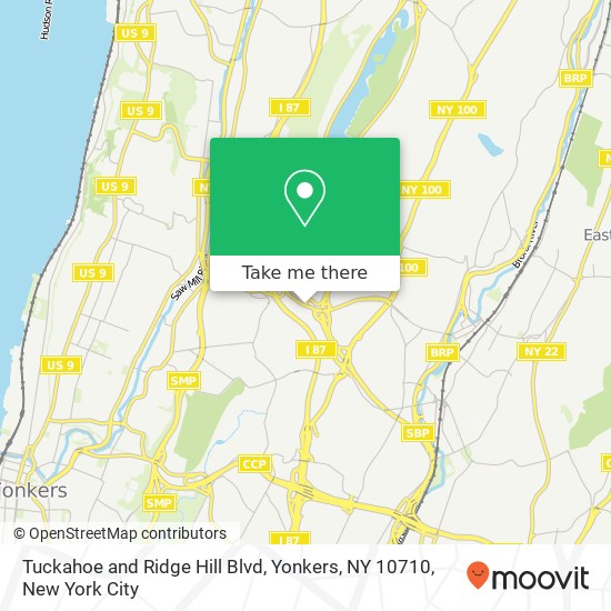 Mapa de Tuckahoe and Ridge Hill Blvd, Yonkers, NY 10710
