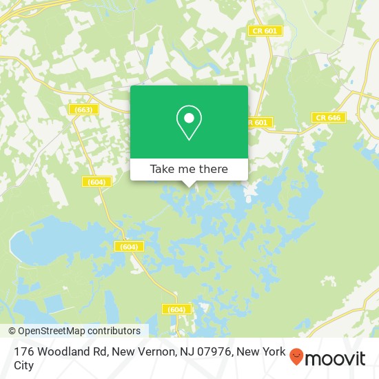 Mapa de 176 Woodland Rd, New Vernon, NJ 07976