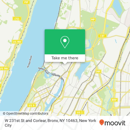 Mapa de W 231st St and Corlear, Bronx, NY 10463